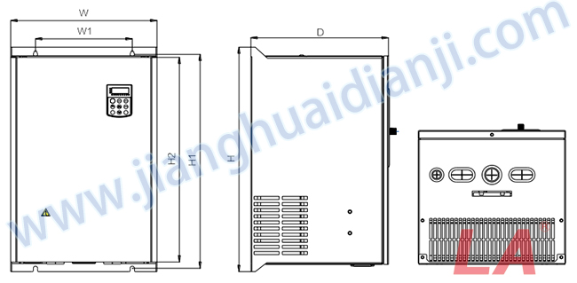 LD350系列通用矢量變頻器外形及安裝尺寸圖 - 六安江淮電機有限公司