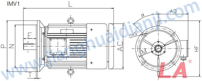 JHM系列變頻調速三相異步電動(dòng)機外形及安裝尺寸圖 - 六安江淮電機有限公司