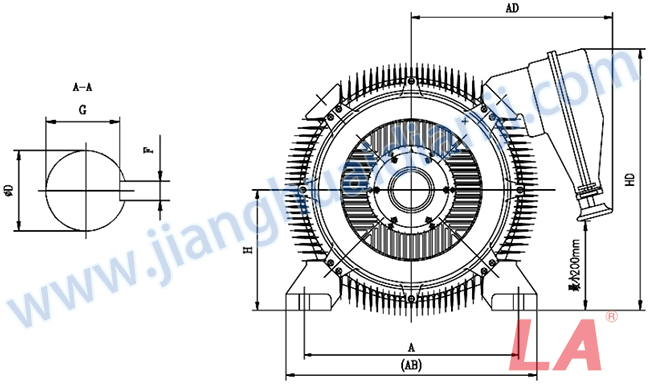 Y2系列緊湊型高壓三相異步電動(dòng)機外形及安裝尺寸圖 - 六安江淮電機有限公司