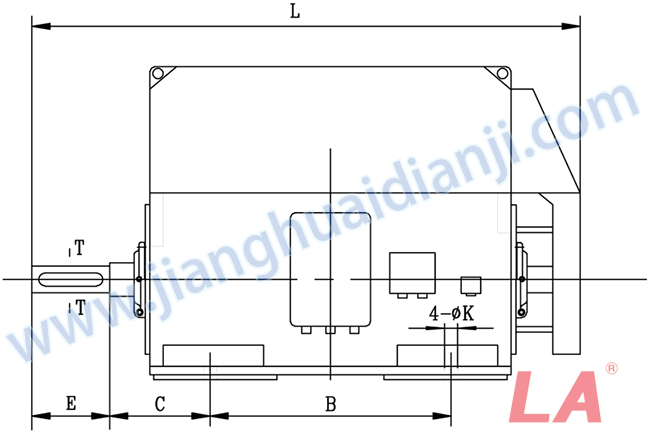 YHP系列磨煤機用高壓三相異步電動(dòng)機安裝尺寸圖(IP54、IP55 10KV) - 六安江淮電機有限公司