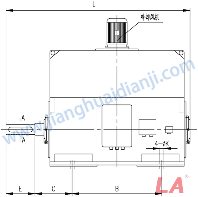 YP系列高壓變頻調速三相異步電動(dòng)機安裝尺寸圖(IP54、IP55 10KV) - 六安江淮電機有限公司