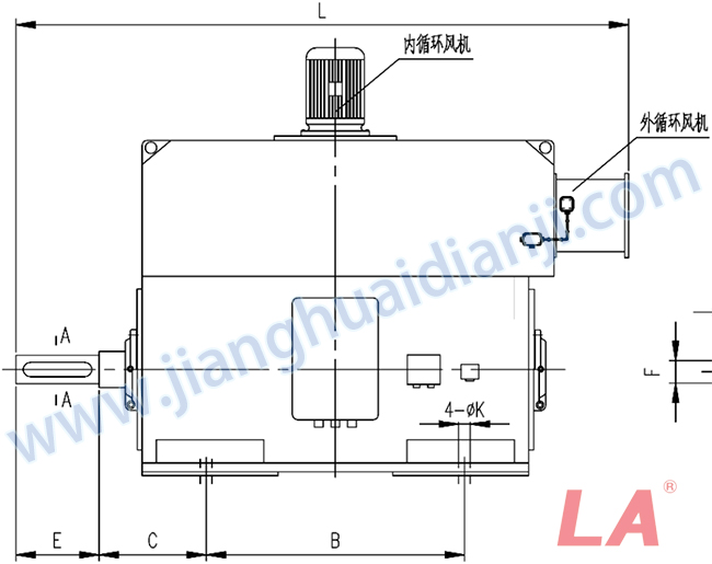 YMPS系列磨煤機用高壓三相異步電動(dòng)機安裝尺寸圖(IP54、IP55 10KV) - 六安江淮電機有限公司